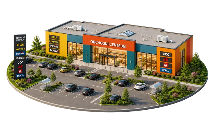 Parkoviště a obchodní centra